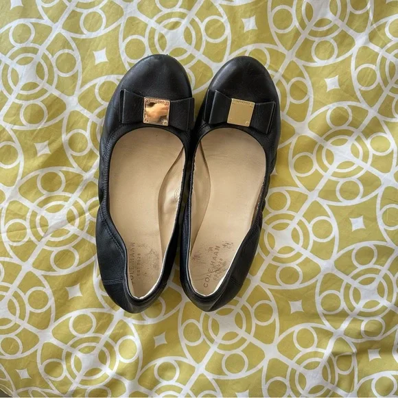 Cole Haan Tali Bow Ballet Flat, Black, size